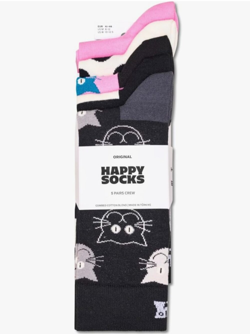 Happy Socks Cat Socks 5 pack size S/M